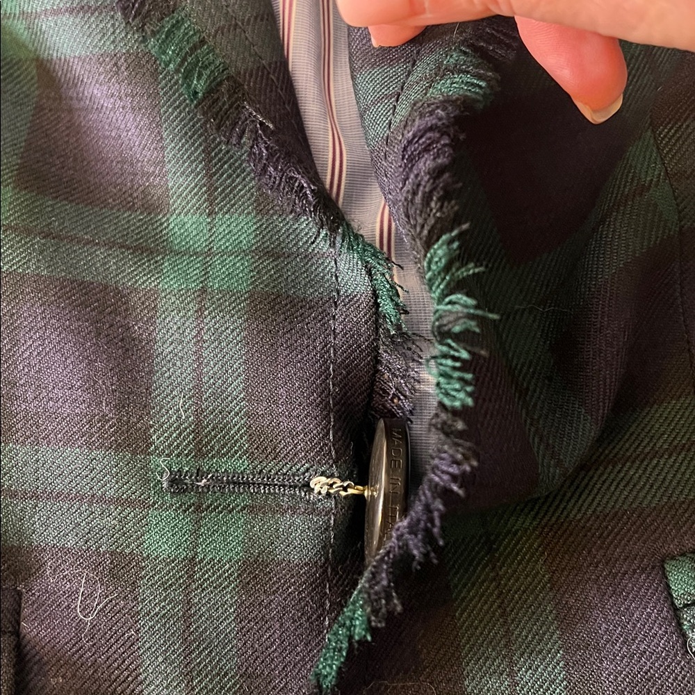 Dsquared2 Made in Italy Tartan Check Plaid Blazer Sport Coat Green navy size 40 - Picture 12 of 12